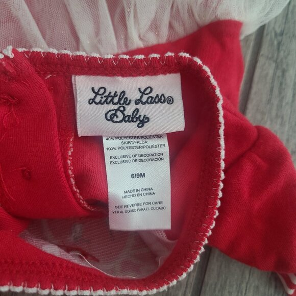 Little Lass Baby Girl “My First Christmas” Tutu Dress Bodysuit Red Size 6–9M - Picture 6 of 7